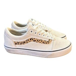 Vans Ward Low Suede Marshmallow White / Cheetah Stripe Sneakers Women’s Size 6